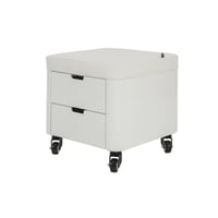 Banco de pedicura Cosy: Com duas gavetas de armazenamento de madeira lacada branca